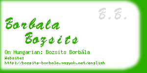 borbala bozsits business card