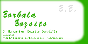 borbala bozsits business card